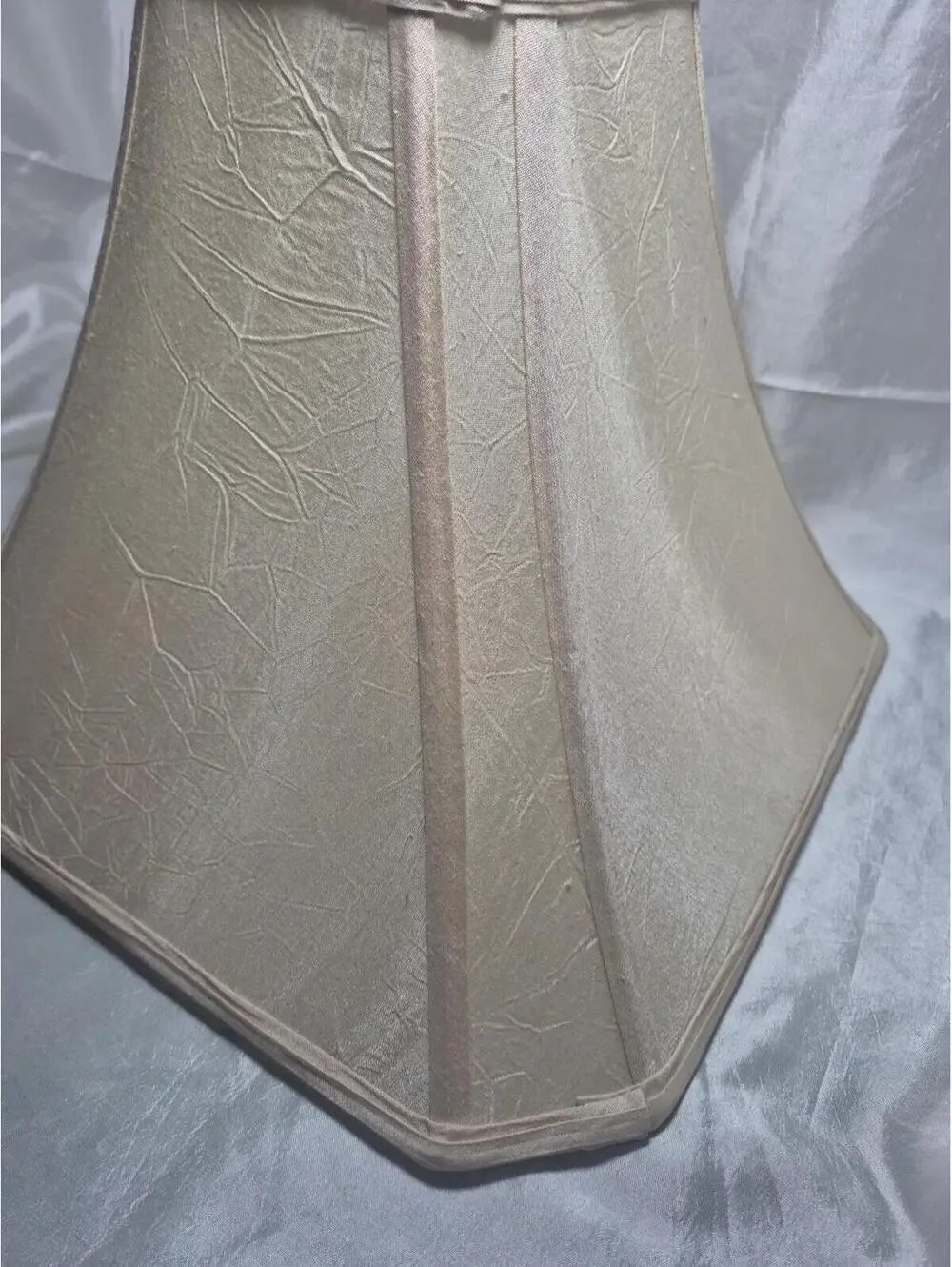 Square Bell Inverted Textured Ivory Corner Lamp Shade 13
